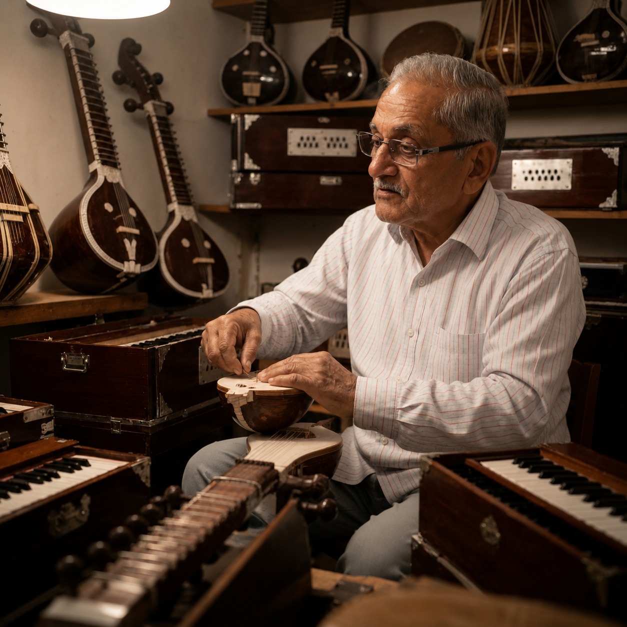Mr. Hari Dutt Sharma, founder of Ganpati Musicals
